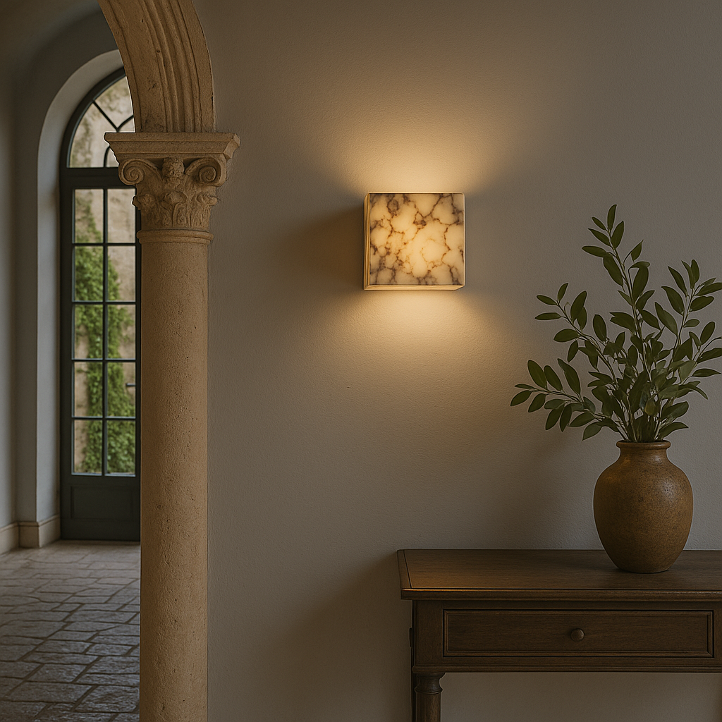 Marble cube wall lamp 1