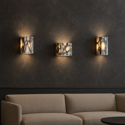 Marble cube wall lamp 3