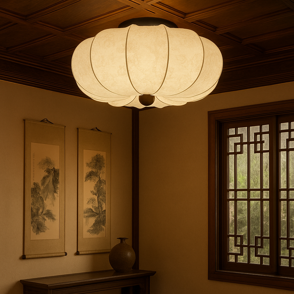Medieval silk ceiling lamp 4