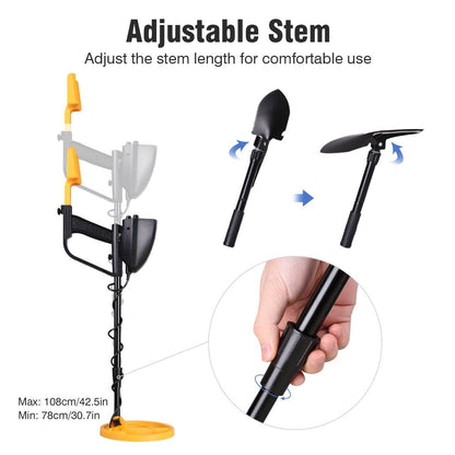 Mega Detector Gold Metal Detector With Shovel + Headphones 3
