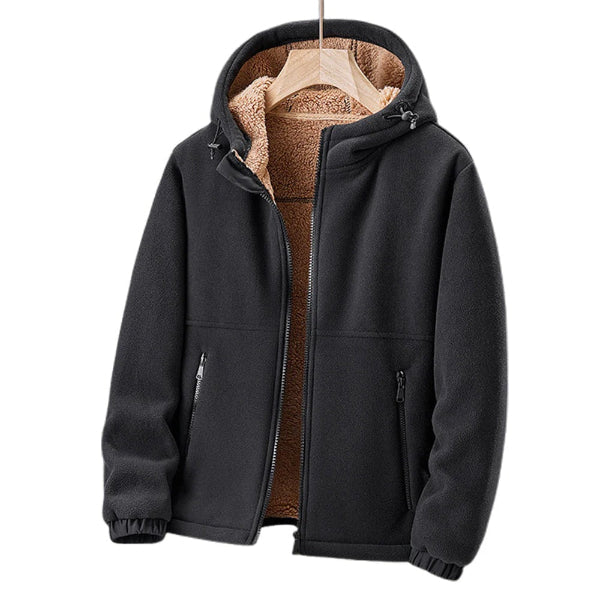 Men's Hooded Fleece Jacket with Sherpa Lining – Warm Casual Winter Jacket for Comfort 2