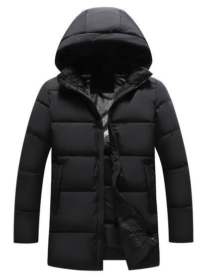 Men's Long Quilted Winter Jacket with Graphene Lining and Hood – Best Winter Coat for Casual Wear 0
