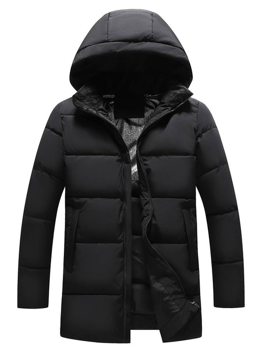 Men's Long Quilted Winter Jacket with Graphene Lining and Hood – Best Winter Coat for Casual Wear 0