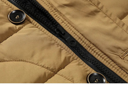 Men's Quilted Winter Coat with Fur Trim – Water-Resistant Insulated Outerwear for Cold Weather 7