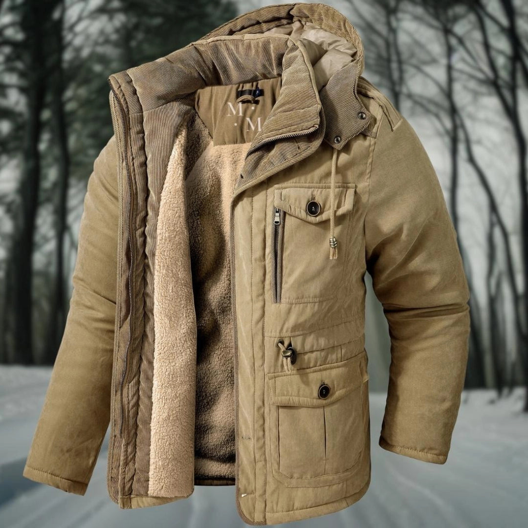Men's Sherpa Lined Parka Jacket with Utility Pockets - Warm Winter Jacket for Men, Regular Fit 2