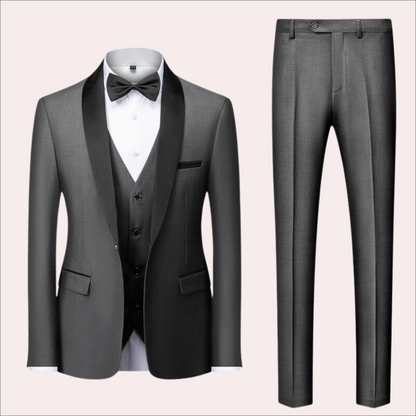 Mikkel - Stylish Black Suit for Men, Slim Fit Wedding Suit, 2-Piece Set-3