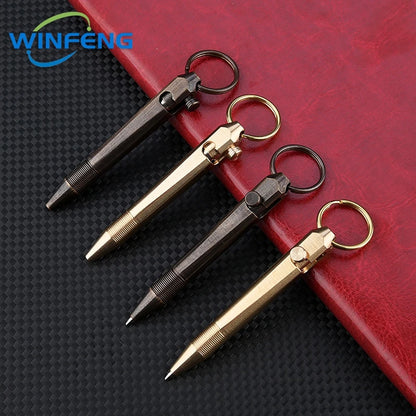 Mini Brass Tactical Pen Keychain – Durable Self-Defense Tool with Smooth Writing for Everyday Use 5