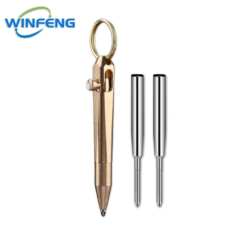 Mini Brass Tactical Pen Keychain – Durable Self-Defense Tool with Smooth Writing for Everyday Use 8