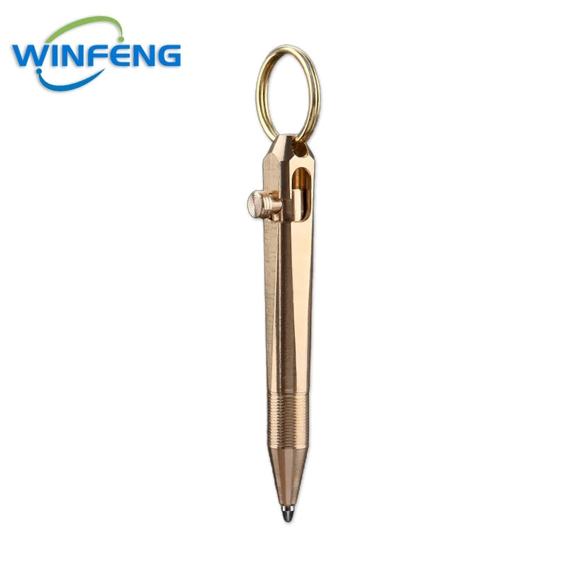 Mini Brass Tactical Pen Keychain – Durable Self-Defense Tool with Smooth Writing for Everyday Use 9