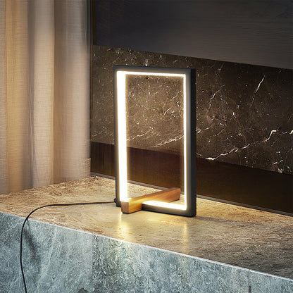 WoodGlow - Lampe de table rustique