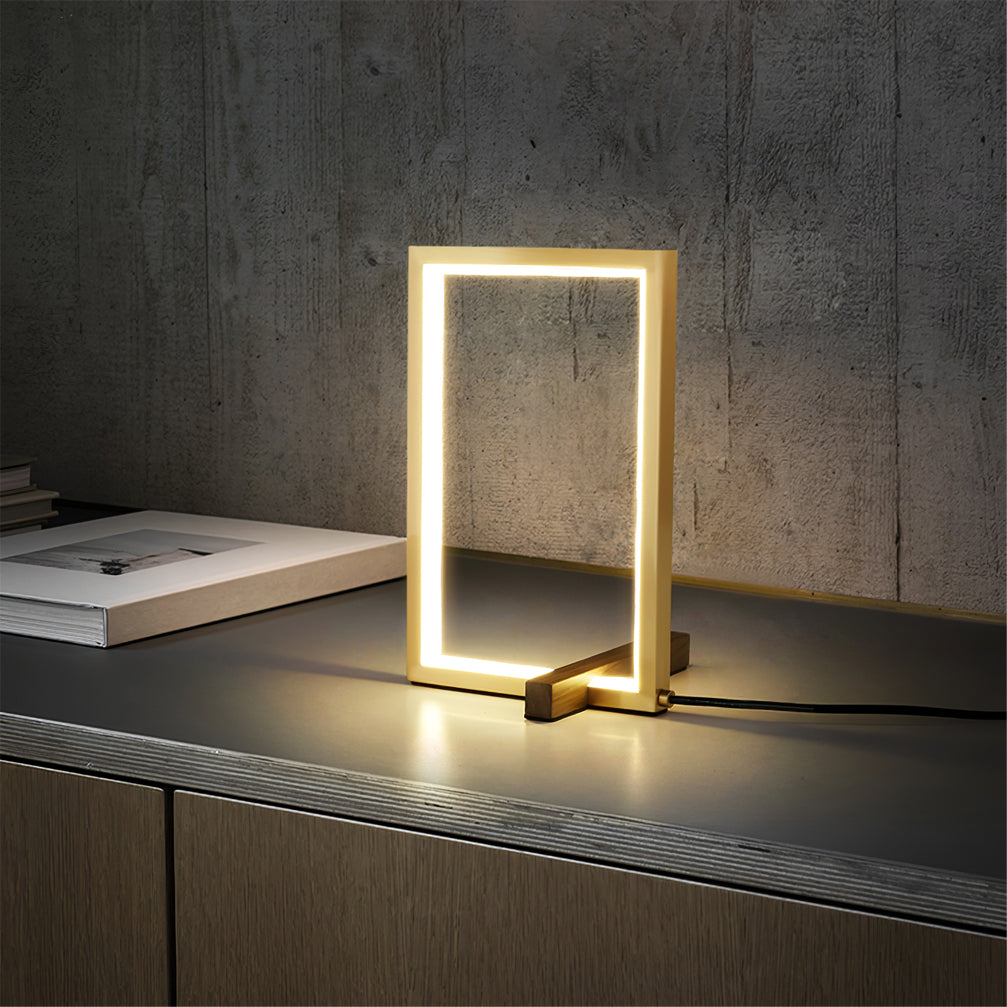 WoodGlow - Lampe de table rustique