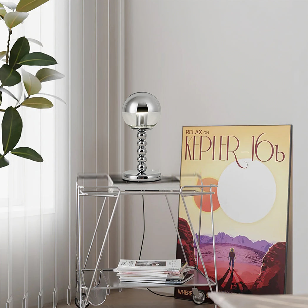 MirrorGlow – Minimalist Chrome Table Lamp