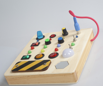 Montessori Busy Board with Lights and Switches 2
