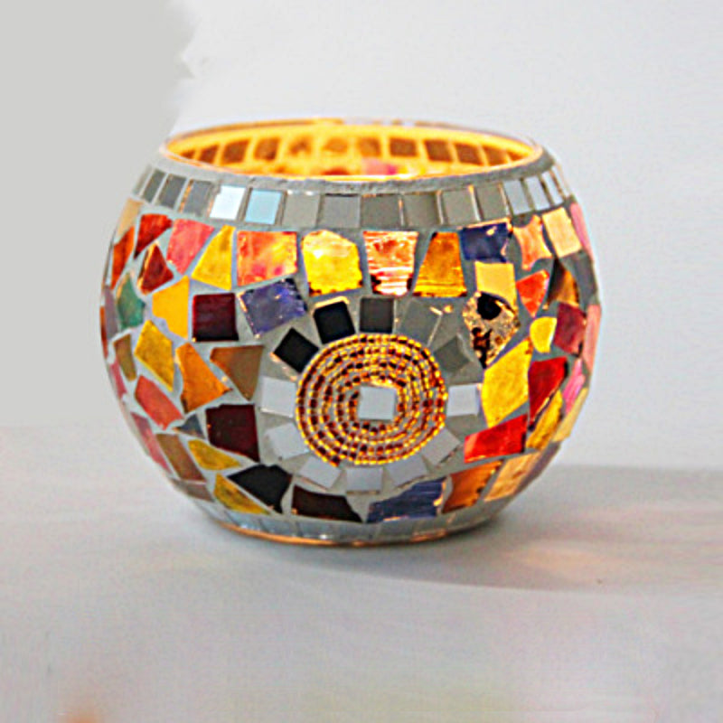MosaicGlow | Elegant Handcrafted Glass Tealight Holder 10