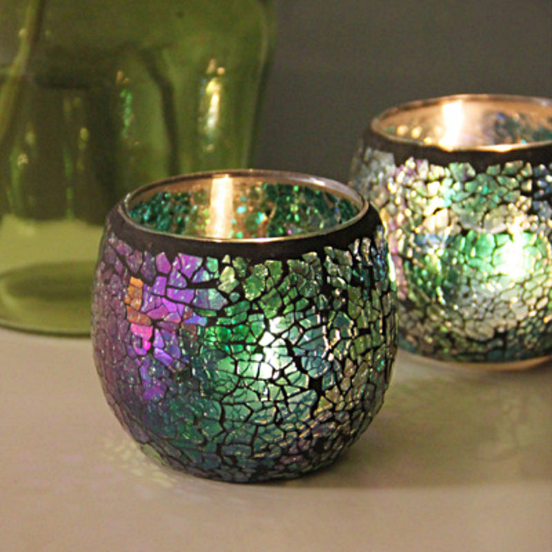 MosaicGlow | Elegant Handcrafted Glass Tealight Holder 15