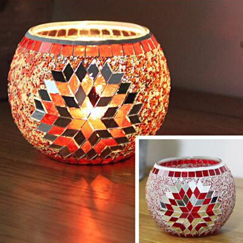 MosaicGlow | Elegant Handcrafted Glass Tealight Holder 18