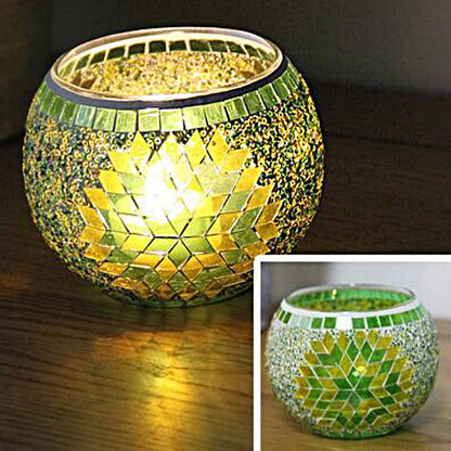MosaicGlow | Elegant Handcrafted Glass Tealight Holder 19