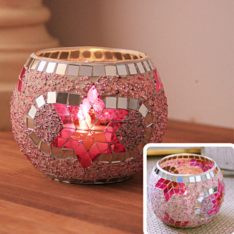 MosaicGlow | Elegant Handcrafted Glass Tealight Holder 2