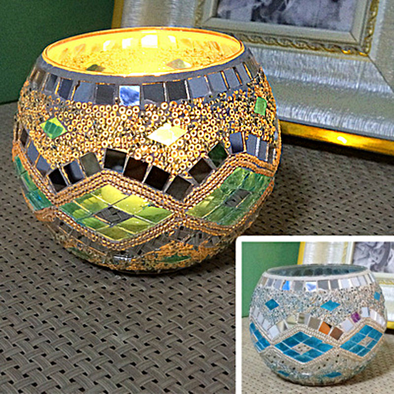 MosaicGlow | Elegant Handcrafted Glass Tealight Holder 23