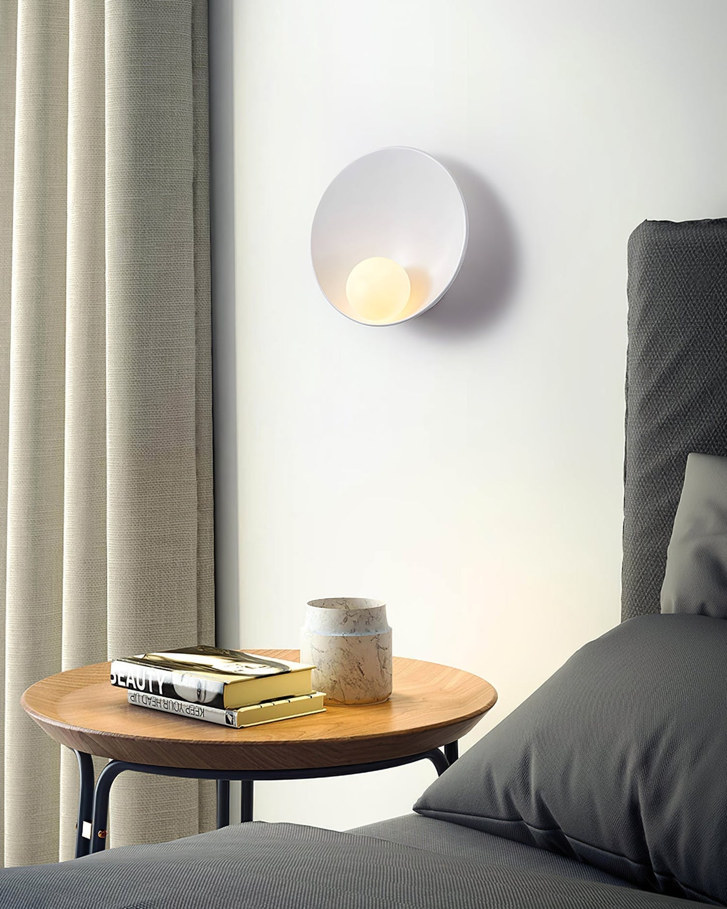 LuxeSphere – Round Nordic Wall Lamp for Contemporary Ambience