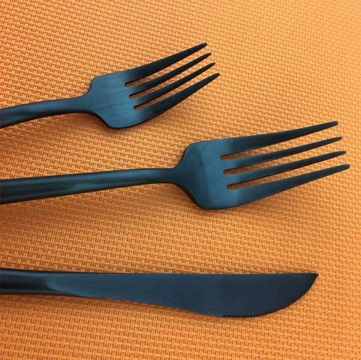 Napoli | Elegant Modern Black Stainless Steel Cutlery Set for Dining 8