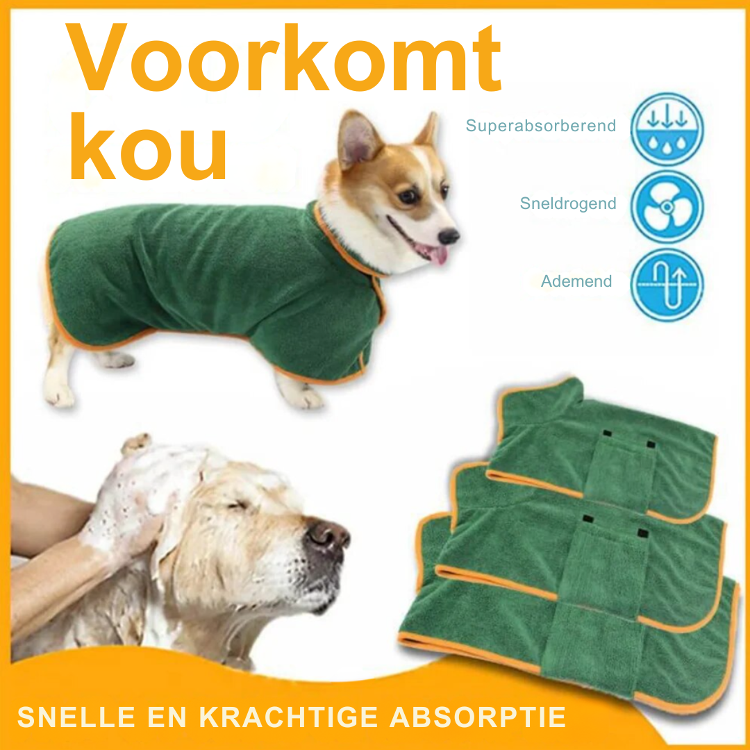 Dog Towel Robe for Dogs – Fast-Drying Adjustable Dog Dressing Gown, Comfortable and Stylish Bathrobe for All Sizes-5