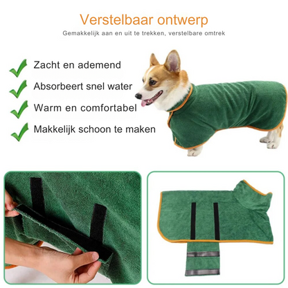 Dog Towel Robe for Dogs – Fast-Drying Adjustable Dog Dressing Gown, Comfortable and Stylish Bathrobe for All Sizes-4