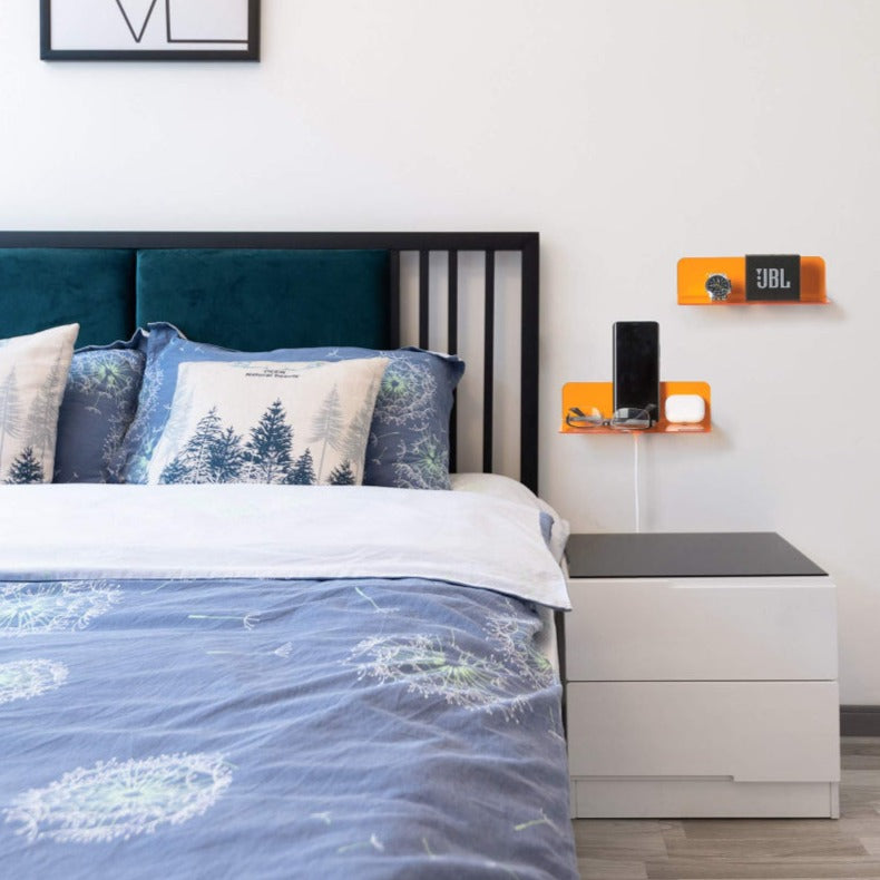 NeonAura | Vibrant Modern Acrylic Floating Shelf Set 4