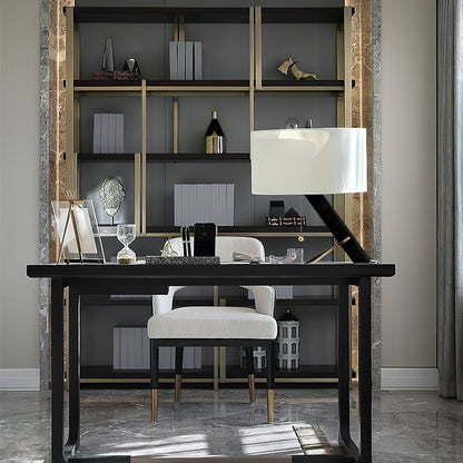 OpalLuxe – Refined Table Lamp with Golden Accents