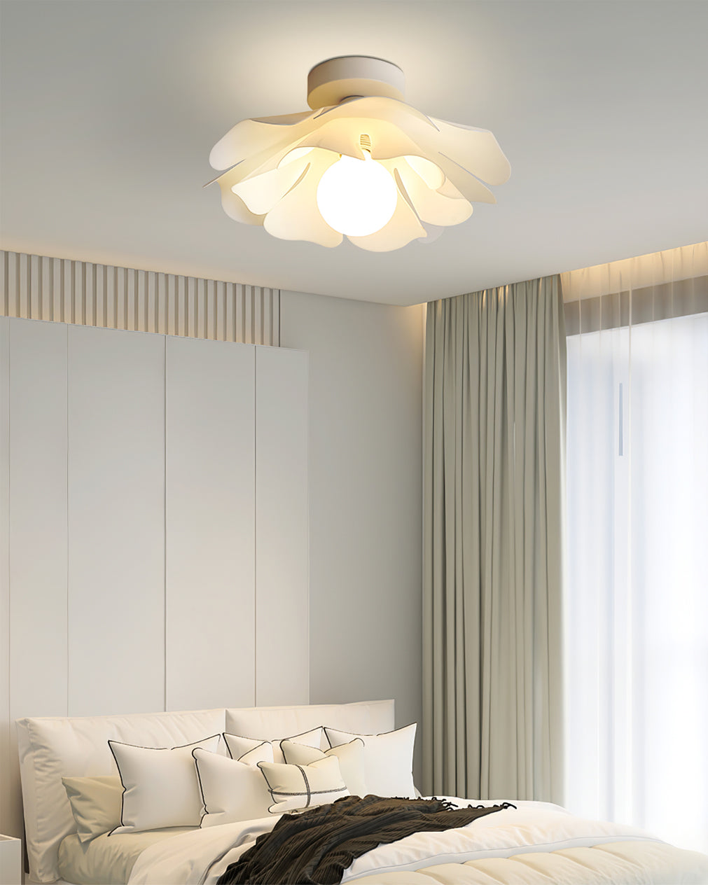 MoonlitBloom - Loftlampe med natblomster og varm belysning