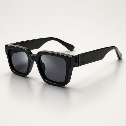 NoirShade | Stylish Unisex Black Square UV Protection Sunglasses 0