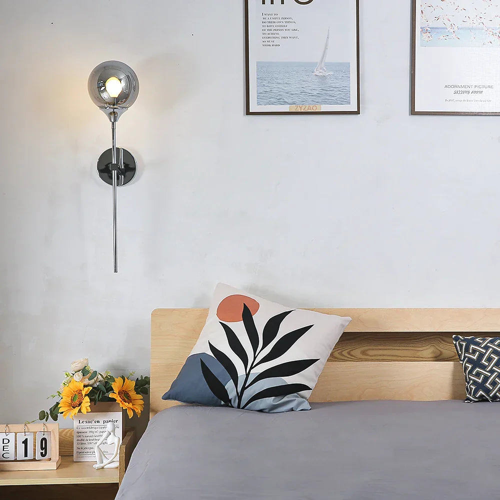 GlimmerLume – Sleek Scandinavian Glass Wall Light