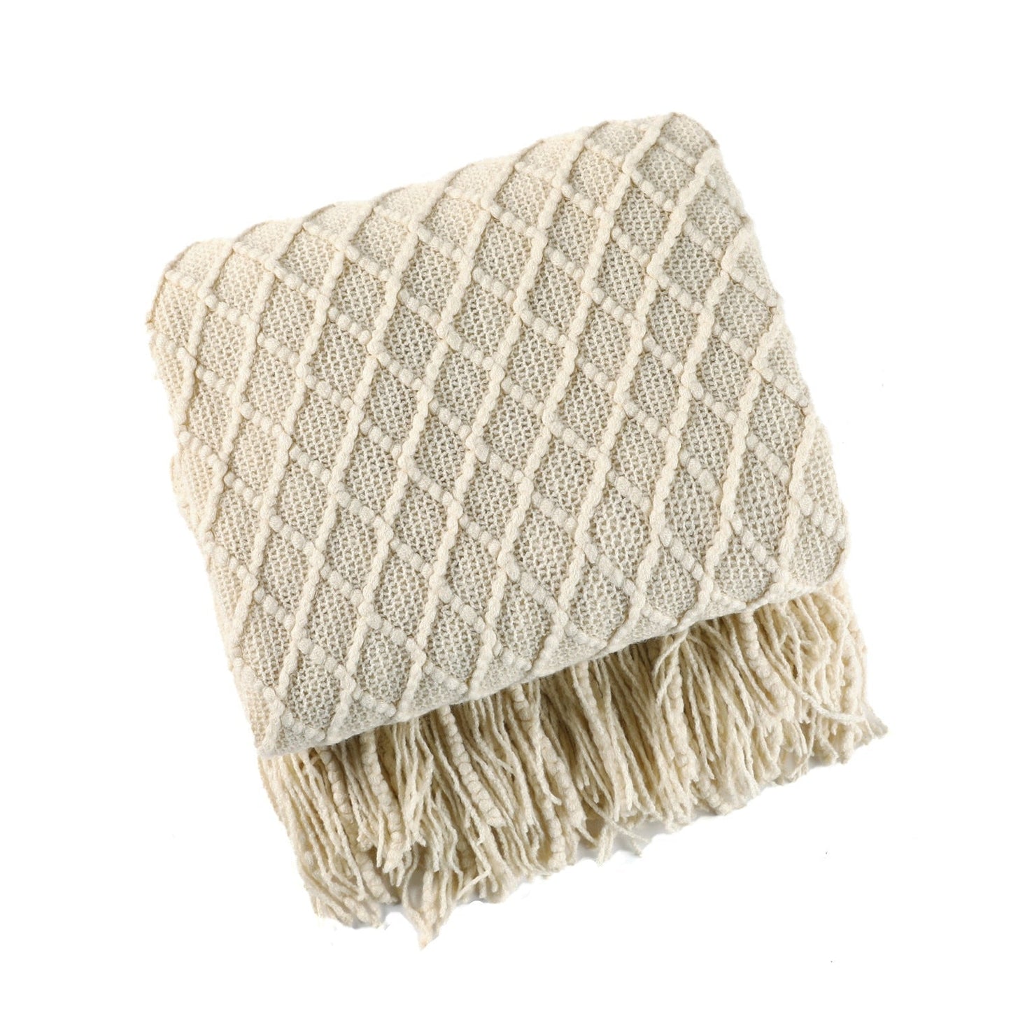 NordicWeave | Cozy Textured Knitted Throw Blanket for Sofa or Bed 18