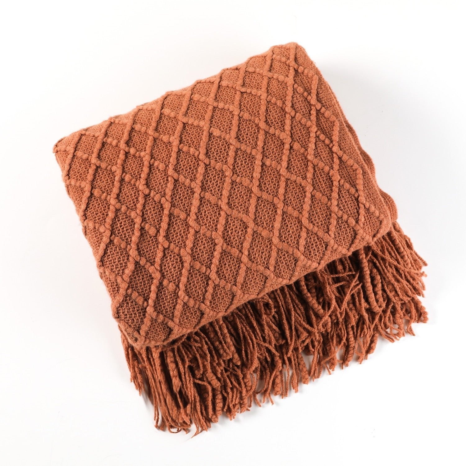 NordicWeave | Cozy Textured Knitted Throw Blanket for Sofa or Bed 19
