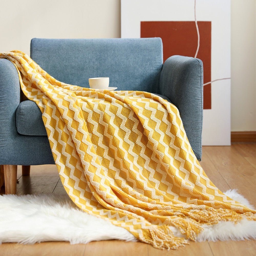 NordicWeave | Cozy Textured Knitted Throw Blanket for Sofa or Bed 23