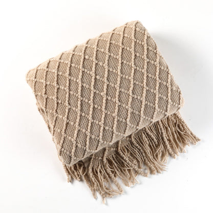 NordicWeave | Cozy Textured Knitted Throw Blanket for Sofa or Bed 24