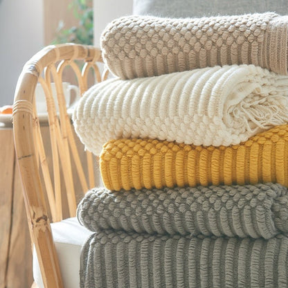 NordicWeave | Cozy Textured Knitted Throw Blanket for Sofa or Bed 4