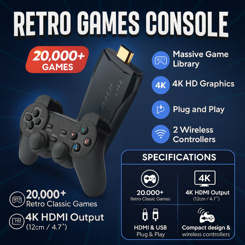 NostalgiaSphere | Premium 4K Retro Game Console with 20,000 Classic Titles 3