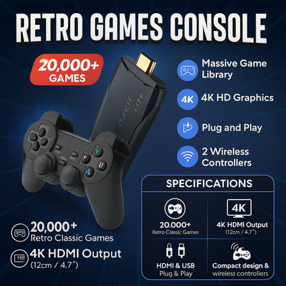 NostalgiaSphere | Premium 4K Retro Game Console with 20,000 Classic Titles 3