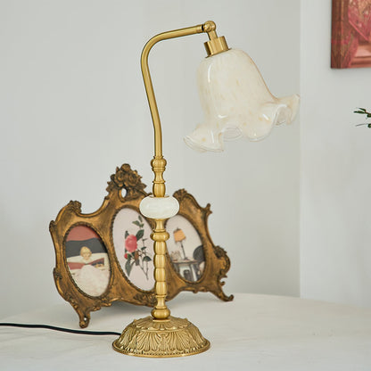 BrassAura – Vintage Floral Table Lamp