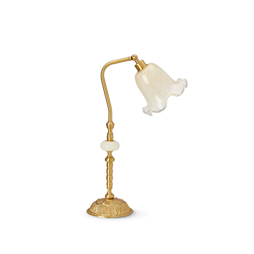 BrassAura – Vintage Floral Table Lamp