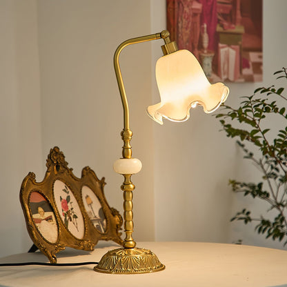 BrassAura – Vintage Floral Table Lamp