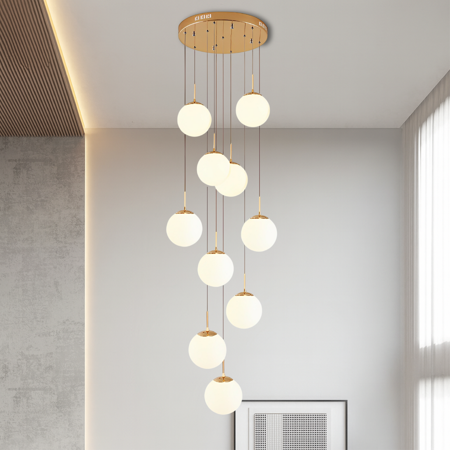 Nova Scandinavian staircase chandelier 5