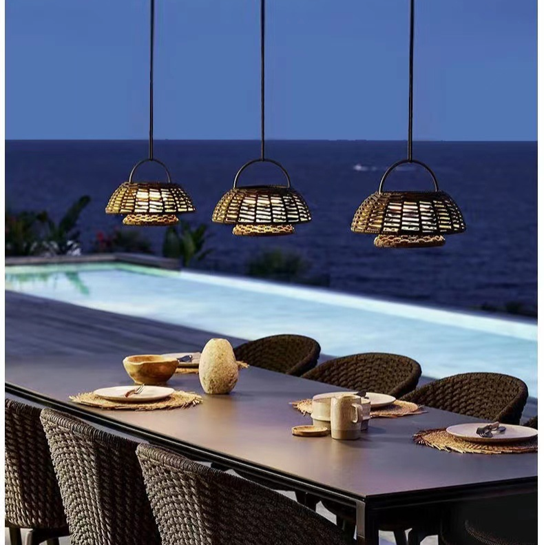 Variant image for Eco-Friendly Bamboo Outdoor Lamp - Weather-Resistant LED Light Fixture-1