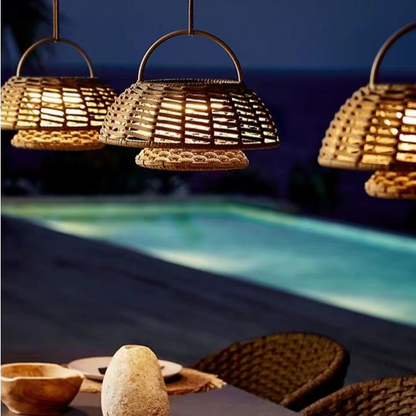 Eco-Friendly Bamboo Outdoor Lamp - Weather-Resistant LED Light Fixture-4