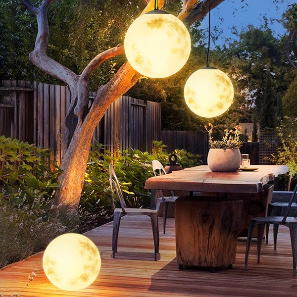 Moon-Shaped Outdoor Lamp - Weatherproof LED Garden Light Fixture for Enchanting Illumination-3