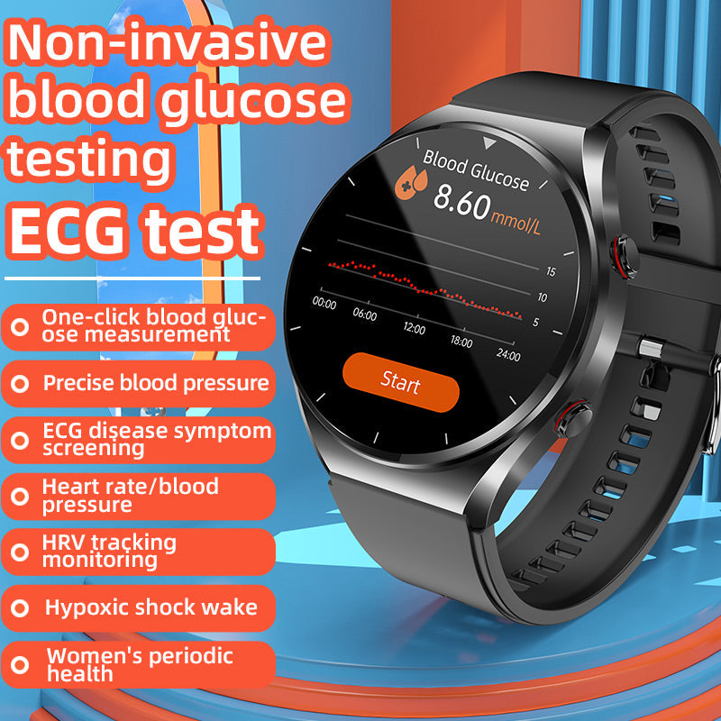 One-click blood sugar | Blood glucose blood pressure EKG | EKG HRV heart frequency monitor health smart watch 4