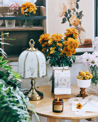 RadiantBloom - Lampe en Verre Orchidée