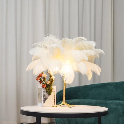 FeatherGlam – Luxuriöse Tischlampe