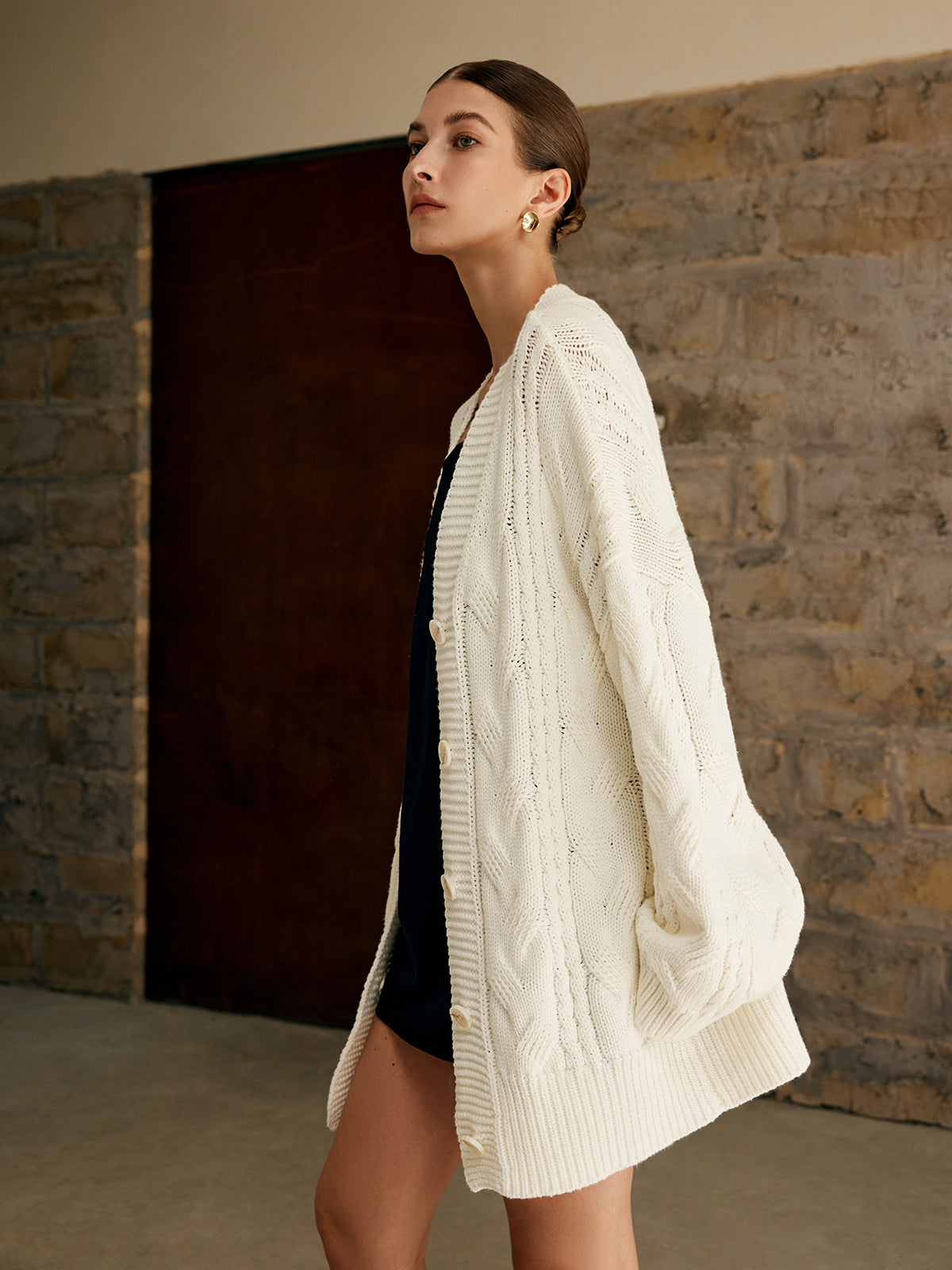 Oversized Cable Knit Outwear 5